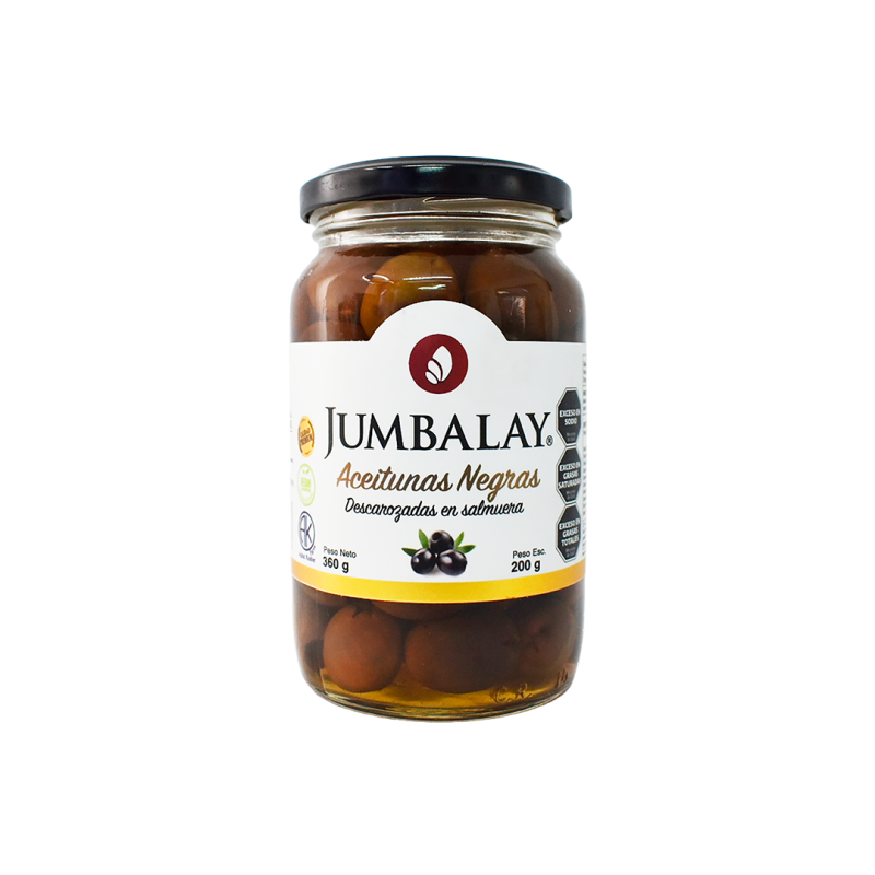 Aceitunas Negras Descarozadas - Premium Jumbalay - Frasco X 360 G